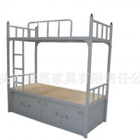 带床箱学生床 上下学生公寓床 大学公寓宿舍高低床 连体公寓床