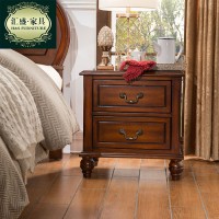 汇盛家具美式实木床头柜 简约欧式边柜带两抽雕花卧室储物柜包邮\n        \n\n        \n优质工厂出品，品质保