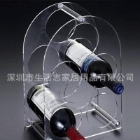 龙岗厂家压克力酒座 黑色圆形亚克力红酒托盘 组合酒杯架